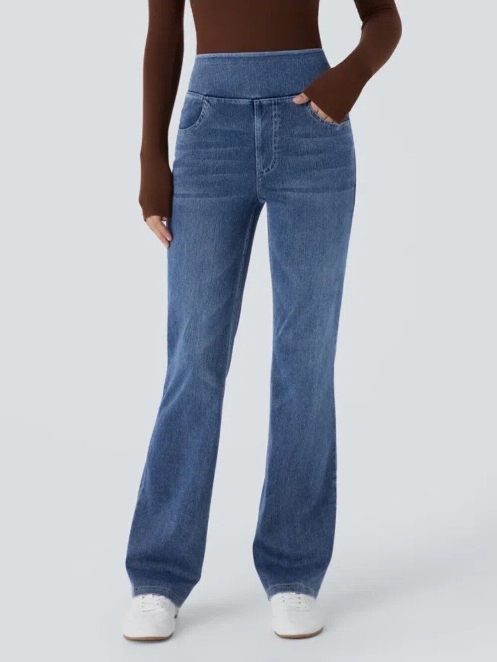 ❤️ NWOT! HALARA FLEX™ HIGH WAISTED POCKETS WASHED CASUAL BOOTCUT JEANS